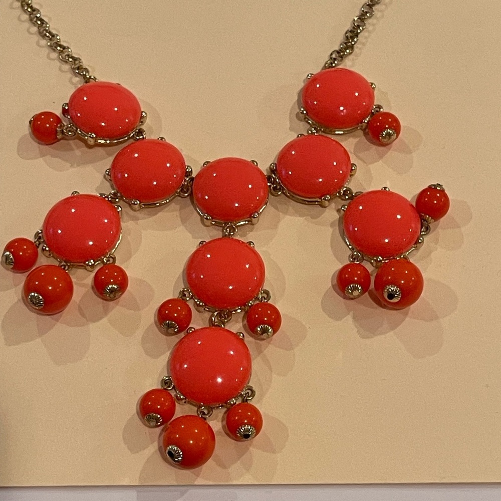 Jcrew Women’s Orange Bubble Statement Necklace - image 6